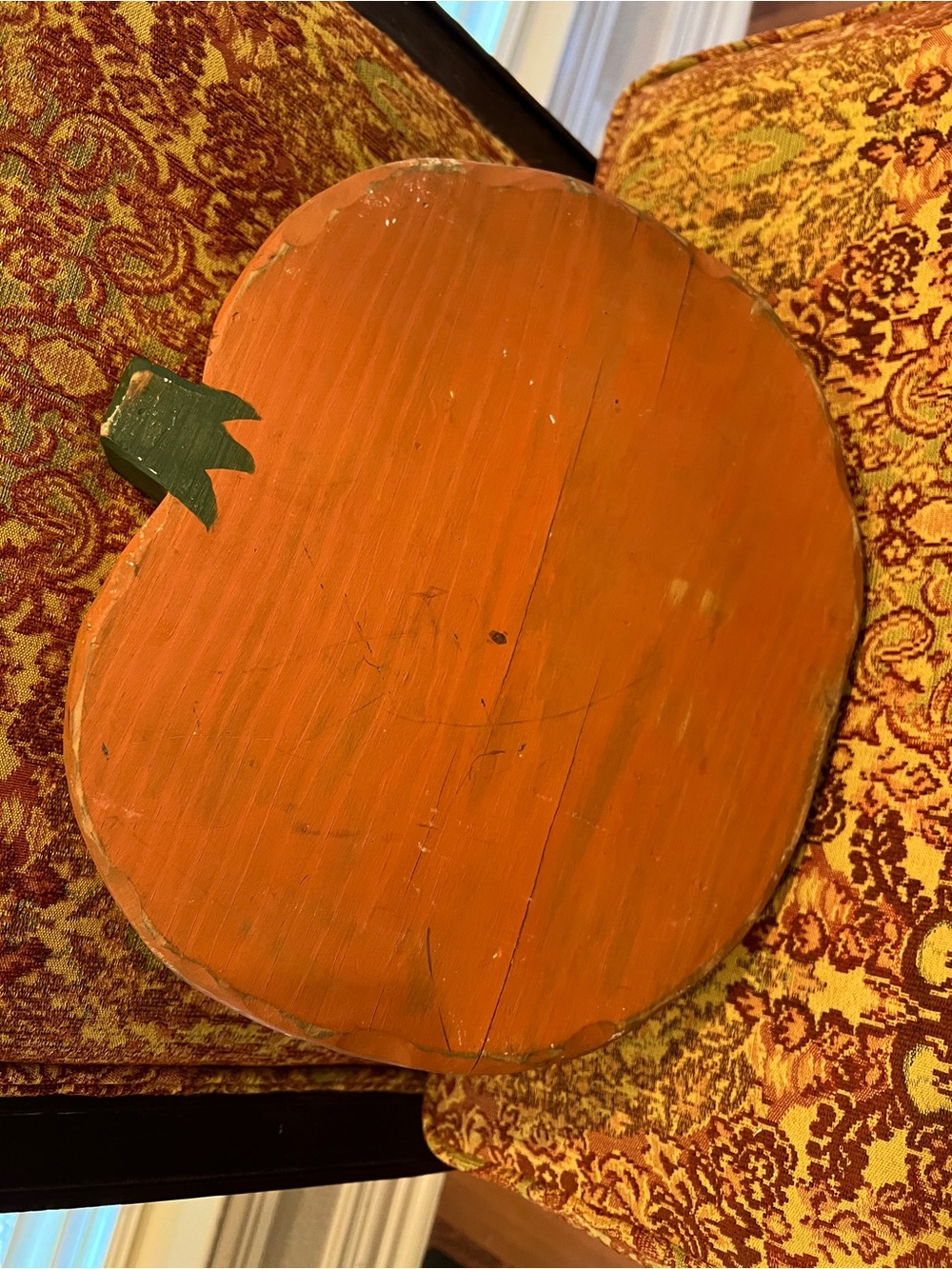 Handcrafted Orange Wooden Pumpkin Fall Halloween Thanksgiving decor Accent - Picture 4 of 8